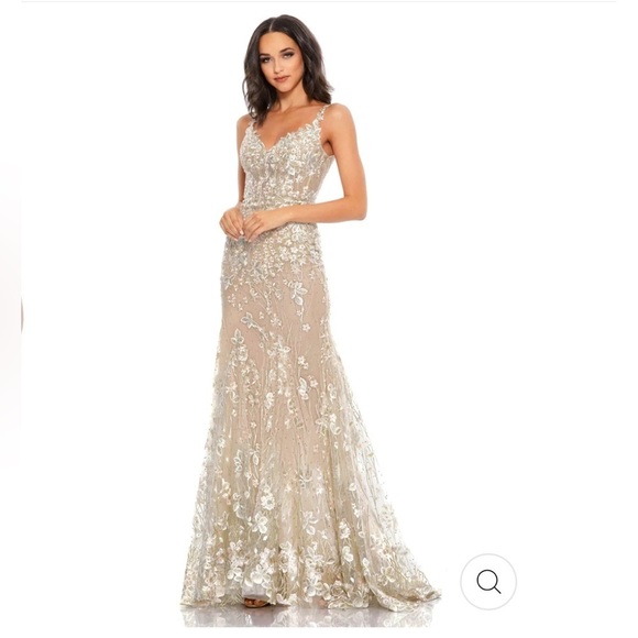 Mac Duggal 9171 - Floral Applique A-Line Evening Gown size 8 $798 NEW - Picture 1 of 16